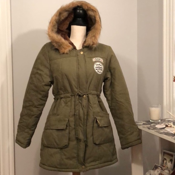 XSOLDX 🎉 BN Med Wt ArmyJacket Army Green & Black - Picture 3 of 8